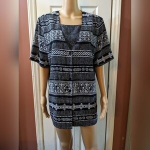 Pre-owned Alfred Donner black and white shirt / blouse size 14, TB